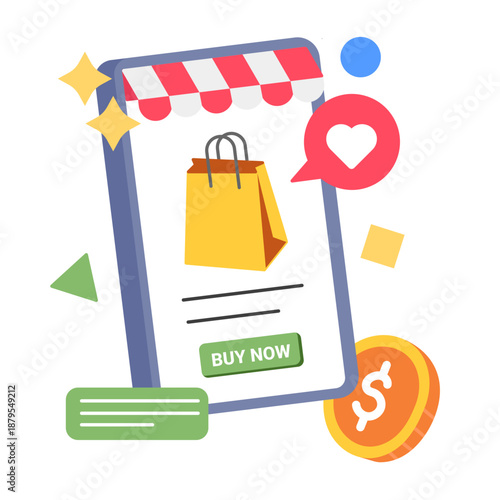 ecommerce  illustration for application design and ecommerce website design needs