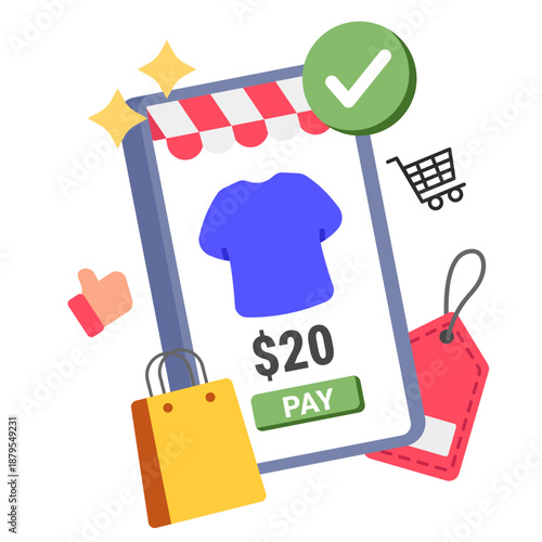 pay for product  illustration for application design and ecommerce website design needs