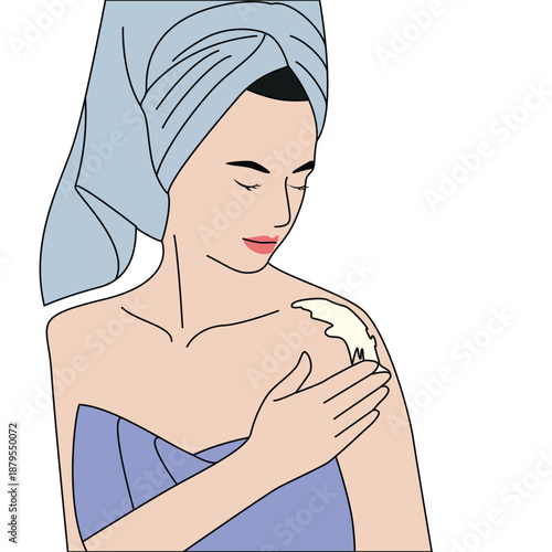 Women is doing Skincare routines