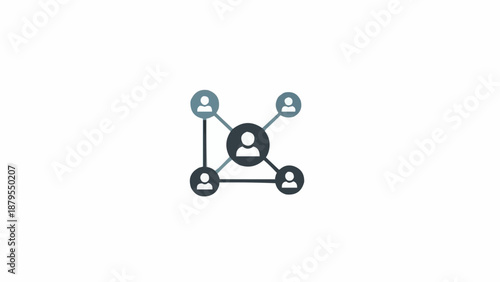 Network of connected people icons representing social and business connections.
