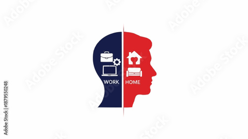 Human Head Silhouette Work Life Balance.