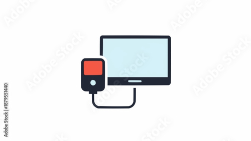 External Hard Drive Connected to a Monitor Icon.