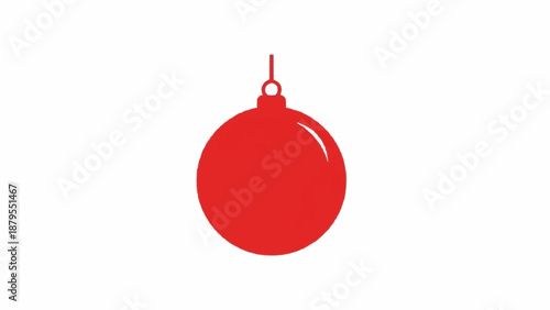 Vibrant Red Christmas Ornament Hanging Decoration.