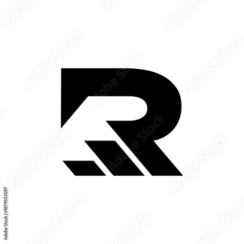Free Download Modern typography illustration featuring a stylized letter R, showcasing bold design elements and sleek lines in a minimalist composition - GFXLoad