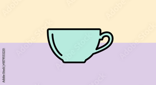 Minimalist Coffee Cup Vector Illustration with Pastel Colors