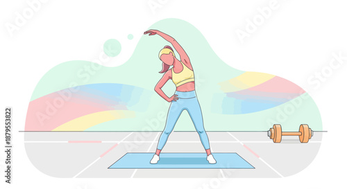 Woman stretching during a workout session