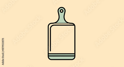 Minimalist Cutting Board Icon for Kitchen and Food Preparation