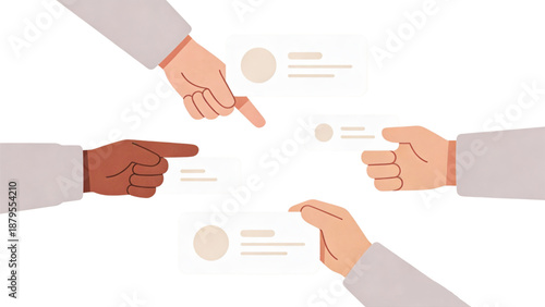 Team Collaboration and Networking Hands Illustration