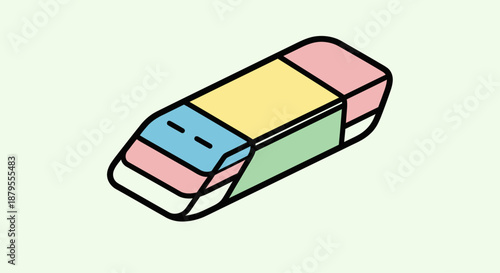 Color block eraser on a light green background