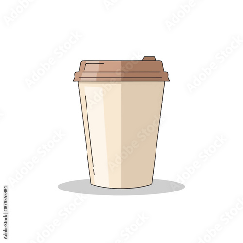 Vector illustration of a paper coffee cup to go on a white background.