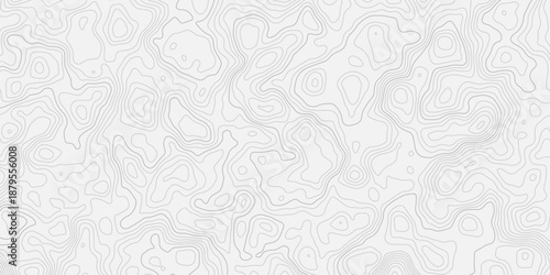 Abstract terrain elevation illustrated through contour map patterns
Clean white background with smooth flowing geographic relief waves
