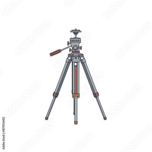 An illustration of a professional camera tripod.