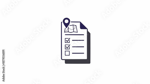 Checklist Document with Location Pin.