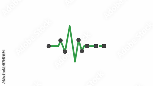 Green Medical Heartbeat Ecg Graph Line.
