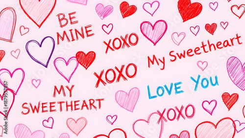 Valentines Day Background with Love Messages