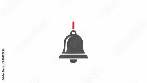 Simple Black Bell Icon Graphic.
