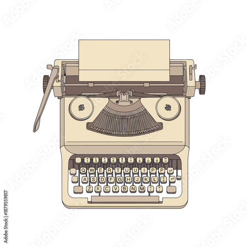 A classic vintage typewriter with a blank sheet of paper.