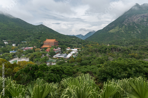Wallpaper Mural View from Ngong Ping, to the Tian Tan Buddha or Giant Buddha location. Torontodigital.ca