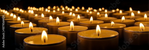 burning candles in the dark, banner