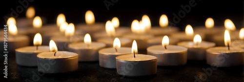 burning candles in the dark, banner