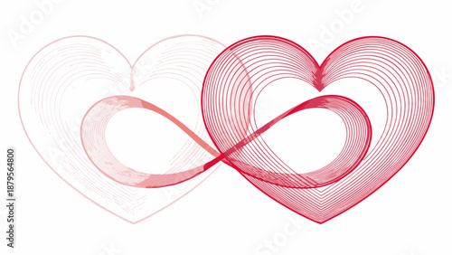 Intertwined hearts symbolize eternal love and connection