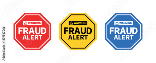 Warning Fraud Alert Sign Flat Icon for Security Alerts