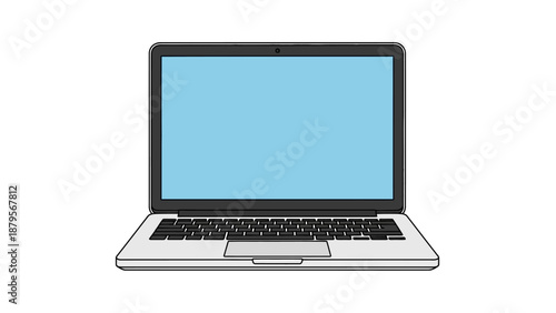 Modern Laptop with Blank Screen for Custom Content Display.