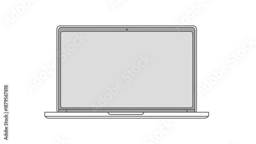 Modern laptop computer with blank screen for custom content.