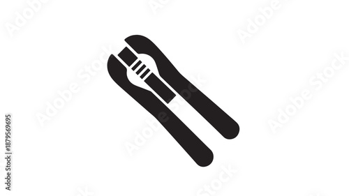 Black Vector Fork And Knife Utensils For Dining And Table Setting Illustration