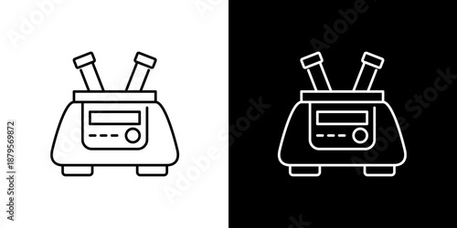 Outline vector icon of a laboratory scientific instrument for mixing or heating test tubes, essential for chemical and biological sample preparation and research