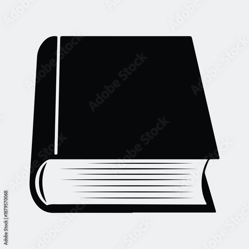 Silhouette classic closed hardcover book for education knowledge study reading vector illustration