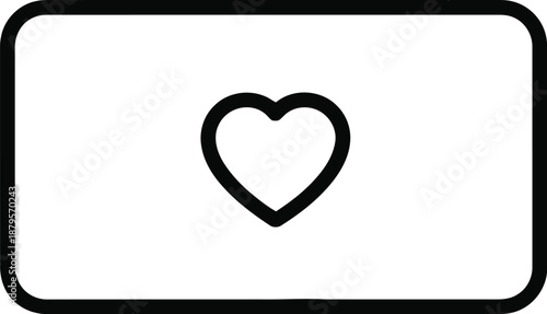 Simple heart icon in rectangular box