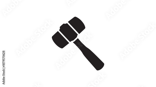 Black Gavel On White Background For Justice And Law Concept