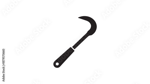 Black Sickle Vector Illustration For Agriculture And Farming Concept