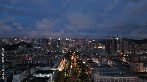 Wallpaper Mural Shenzhen Aerial Nightfall View - Guangdong Province City Skyline Torontodigital.ca