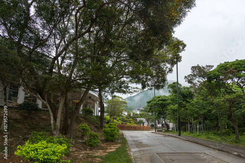 Wallpaper Mural Road to the Entrance Gate at Ngong Ping, to the Tian Tan Buddha or Giant Buddha. Lantau island, Hong Kong, China. 23 May 2025 Torontodigital.ca