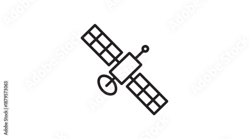 Vector Illustration Of Satellite In Orbit For Space Technology And Communication Concept