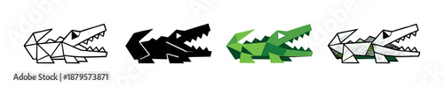Abstract evolution of crocodile design in geometric patterns