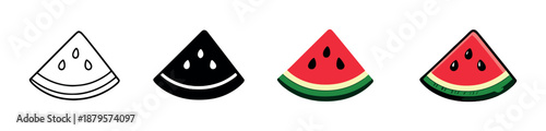Gradient transformation of watermelon slices - monochrome to vivid color