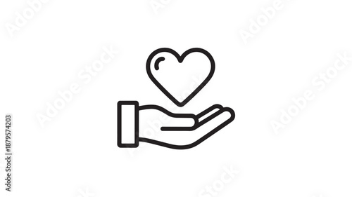 Vector Illustration Of Hand Holding Heart For Charity And Love Concept