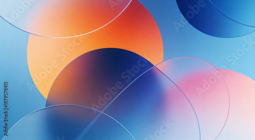 Abstract colorful glassmorphism background with overlapping circles