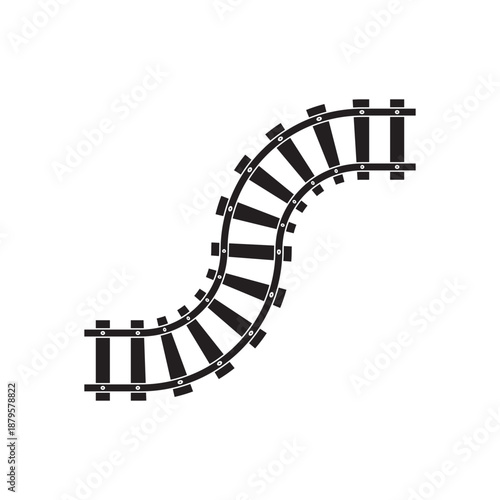 Train tracks vector design template illustration