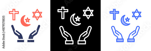 Freedom Of Religion triple icon