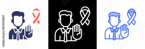 Stop Human Trafficking triple icon