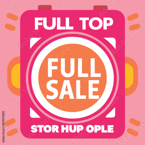 A clear minimalist flat vector illustration of a bright orange brake light for full stop sales and safety concepts isolated on a white background for automotive and marketing design.