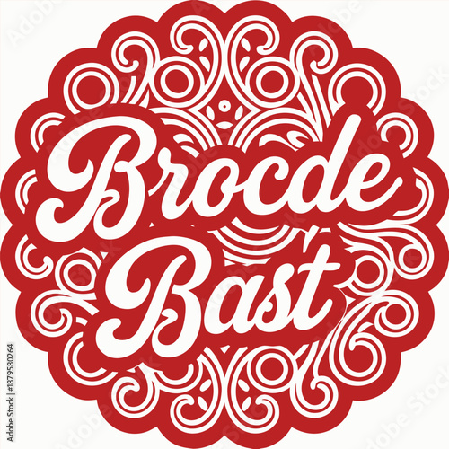 An ornate minimalist flat vector illustration of a brocade woven pattern for textile and luxury fashion concepts isolated on a white background for interior and clothing themed design.