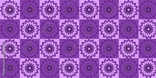 Wallpaper Mural Purple Mandala Floral Seamless Pattern with Detailed Symmetric Geometry on Soft Violet Background  Torontodigital.ca