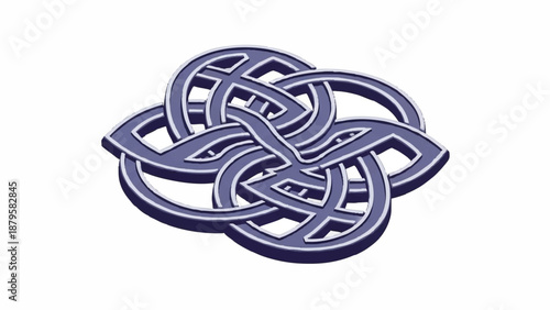 Intricate Celtic Knot Design with a Modern, Abstract Feel on a White Background, Symbolizing Eternity and Interconnectedness