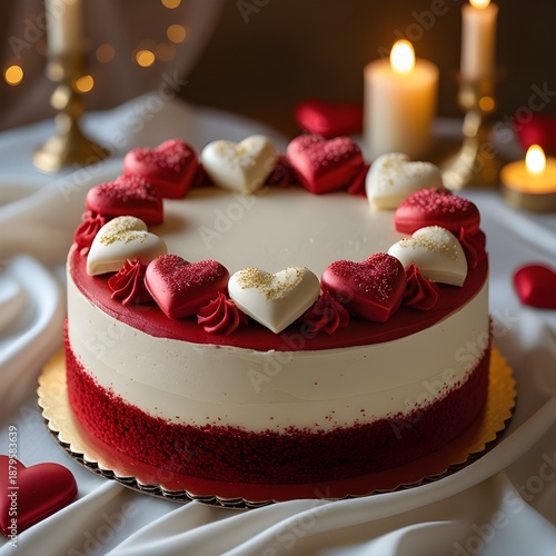 red cake  valentines day