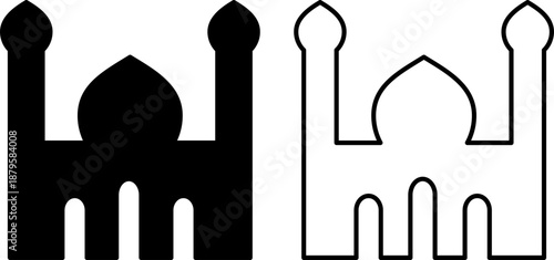 set of mosque vector. islamic vibes. ramadhan theme. flat icon design. simple vector.